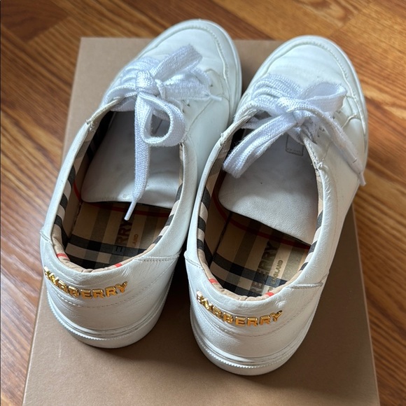 Burberry White Sneakers with Gold Detail - Picture 1 of 5